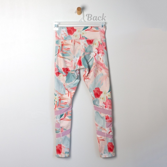 Old Navy Active leggings -  Kids Size 14/ XL - Pink melange with netting detail - Picture 2 of 9